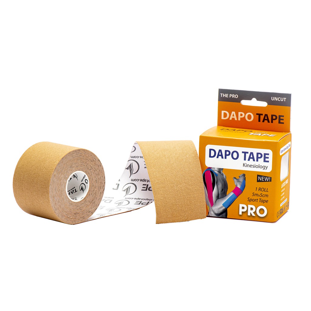 Băng Dán Cơ Thể Thao Dapo Tape Sợi Cotton Chưa Cắt Màu Da, phòng tránh và hỗ trợ phục hồi chấn thương