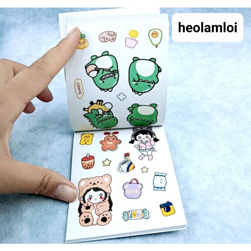 Cuốn sổ sticker lớn 24 trang rất dễ thương cỡ 10 cm, có clip, mã MQ-867