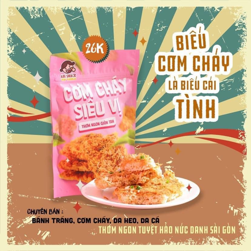 Hàng mới về-Cơm cháy siêu vị ABi 80g mua 3 bịch tặng 1 kẹp tóc thời trang