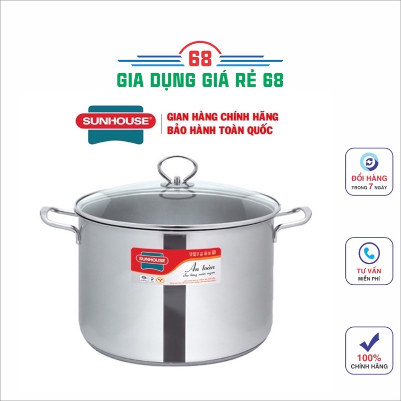 Nồi luộc gà inox 3 đáy SUNHOUSE SH28LG - siêu tiện lợi