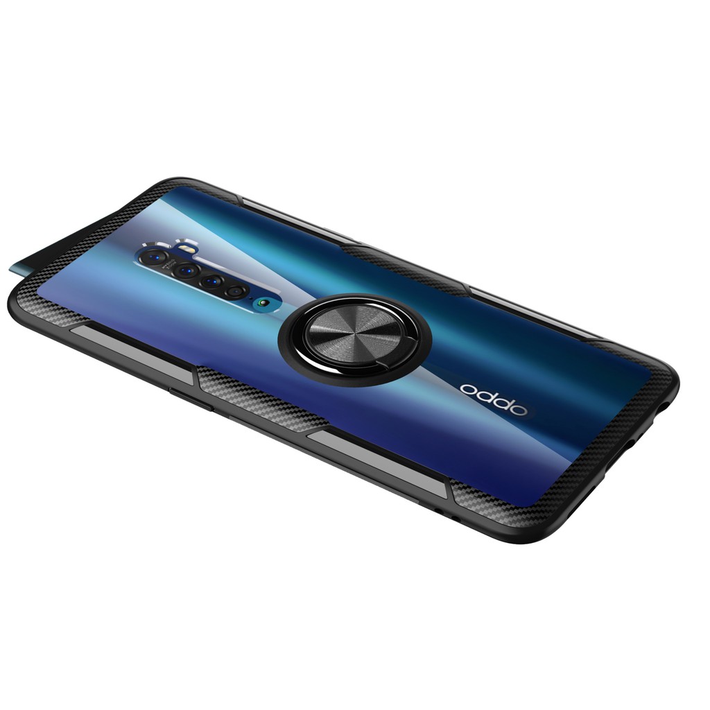 Ốp lưng Oppo Reno 2 / Reno 10X Zoom chống sốc giá đỡ Iring lưng trong viền màu cao cấp chất đẹp