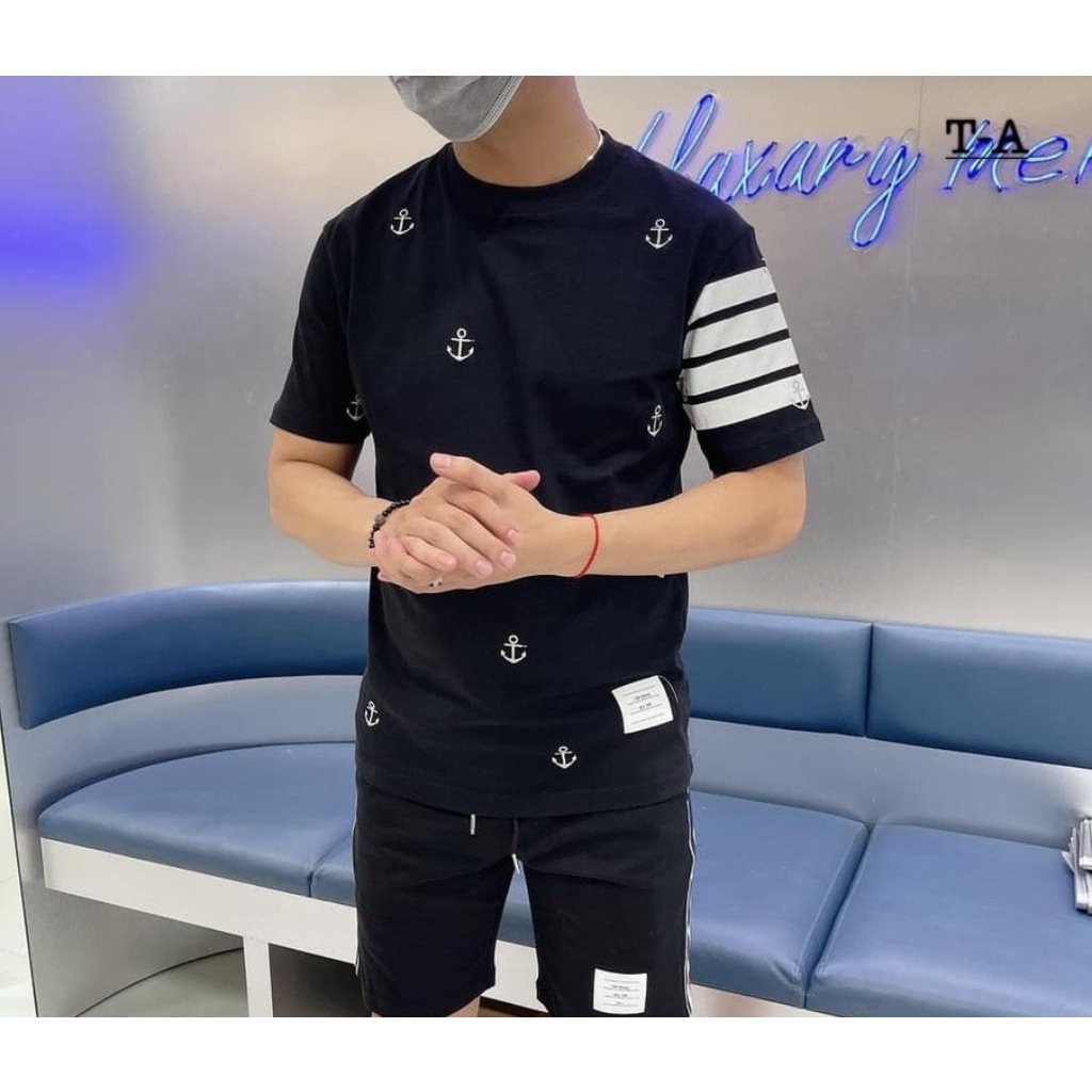 Áo Phông Hè Tay Ngắn In Mỏ Neo, Áo Thun Nam Nữ Phong Cách Trẻ Trung Năng Động