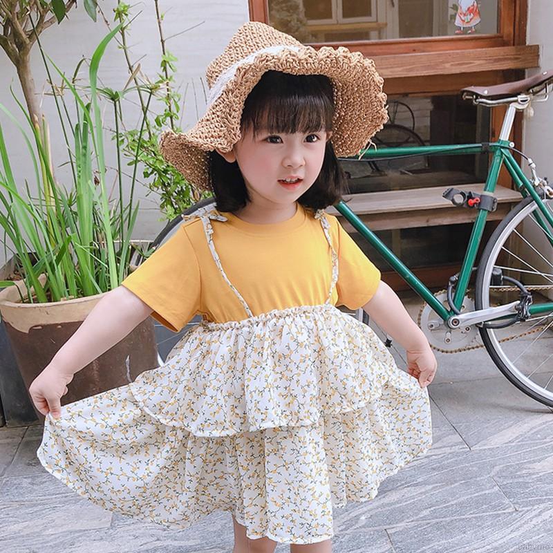 Đầm họa tiết hoa đáng yêu cho bé gái