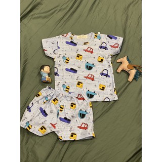 [Mã TUTA0201 giảm thêm 2% đơn]👼🏻Bộ quần áo cotton cộc tay Minky Mom in hình Oto bé Trai