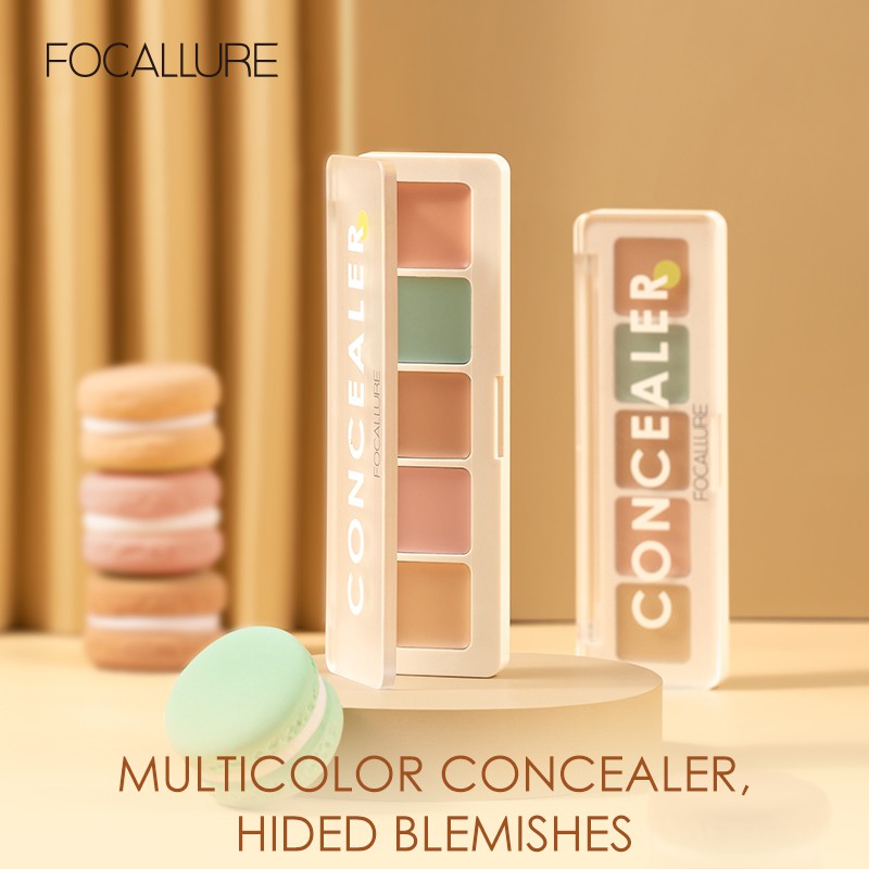 FOCALLURE (Hàng Mới Về) Bảng Kem Che Khuyết Điểm Focallure 5 Màu Dưỡng Ẩm Nhẹ Nhàng