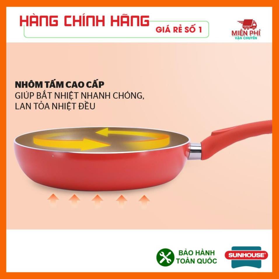 CHẢO CHỐNG DÍNH ĐÁY TỪ SUNHOUSE 28CM SFP28MA, CHẢO CHỐNG DÍNH SUNHOUSE MAMA ĐÁY TỪ 28CM