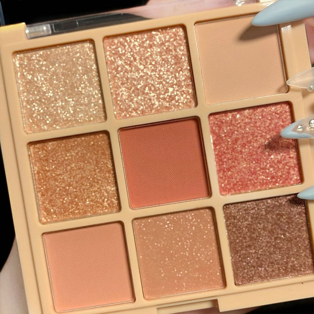 [Hàng mới về] Bảng phấn trang điểm mắt ánh nhũ ngọc trai lấp lánh lâu trôi chống thấm nước tỏa sáng dành cho làm đẹp