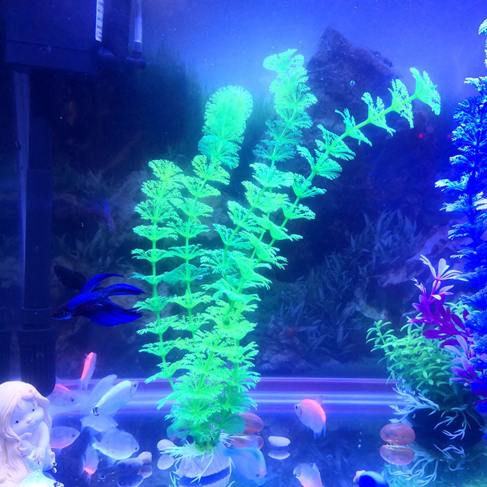 1 / 6 Cây Cỏ Nhân Tạo Trang Trí Bể Cá 30cm