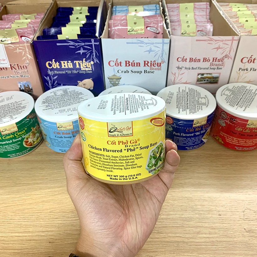 Gia vị nấu phở gà Quốc Việt hộp 300g - Cốt cô đặc Nhập Khẩu USA