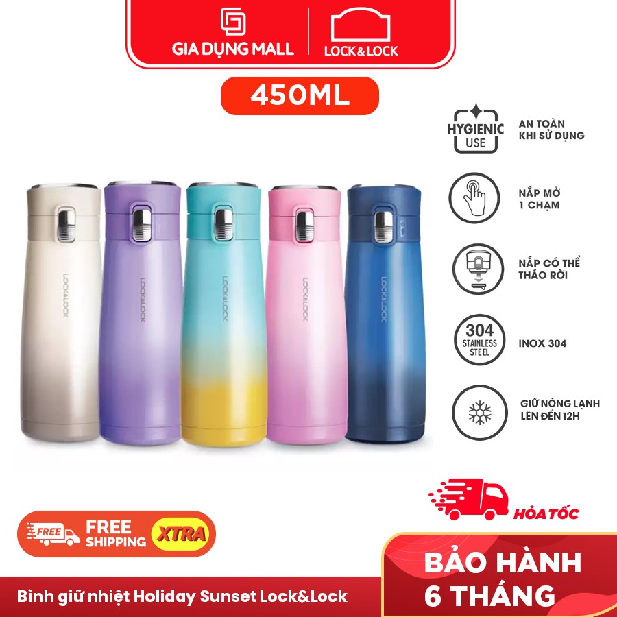 Bình giữ nhiệt Holiday Sunset I.d Tumbler 450ml Lock&amp;Lock LHC3245 - BH 6 tháng - Hàng Chính Hãng