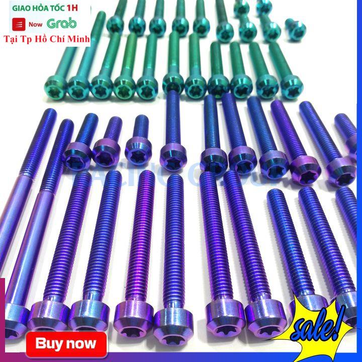 Bộ Ốc Lốc Máy GR5 Gắn Xe Máy Ex150 22 Con Lục Bảo Và Titan