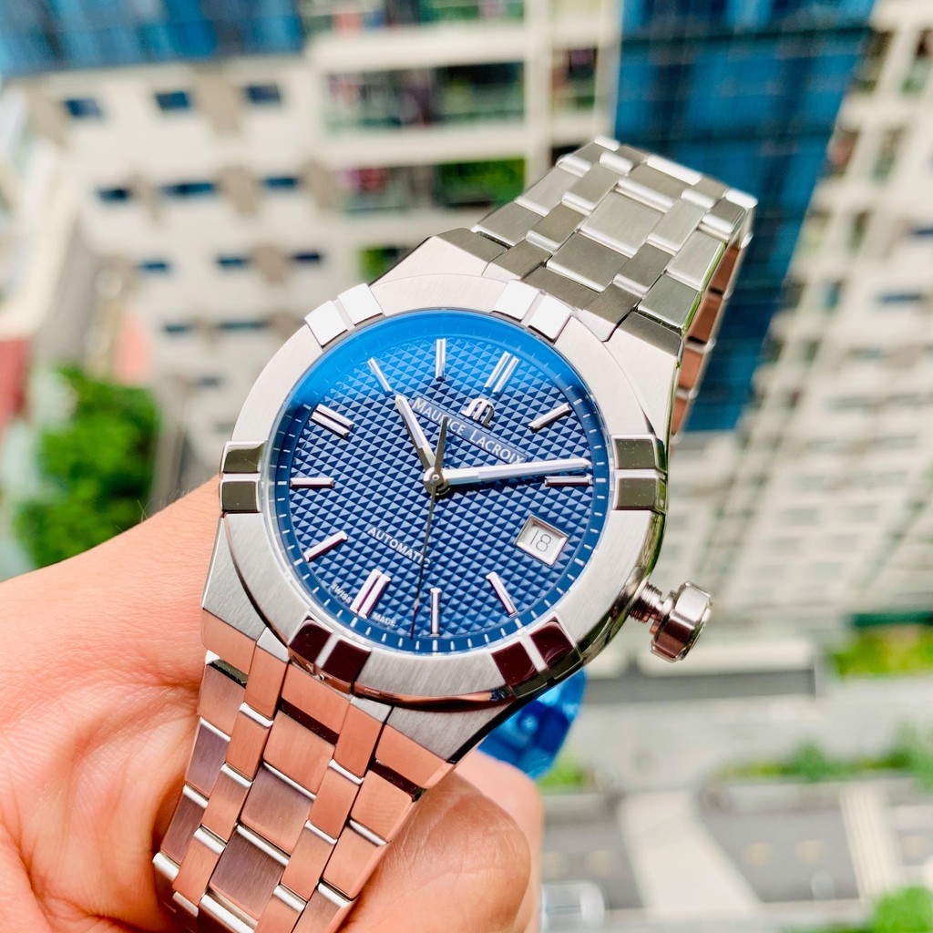 Đồng hồ nam chính hãng Maurice Lacroix Aikon 39mm Blue - AI6007-SS002-430-1 - máy Cơ Automatic - Kính Sapphire