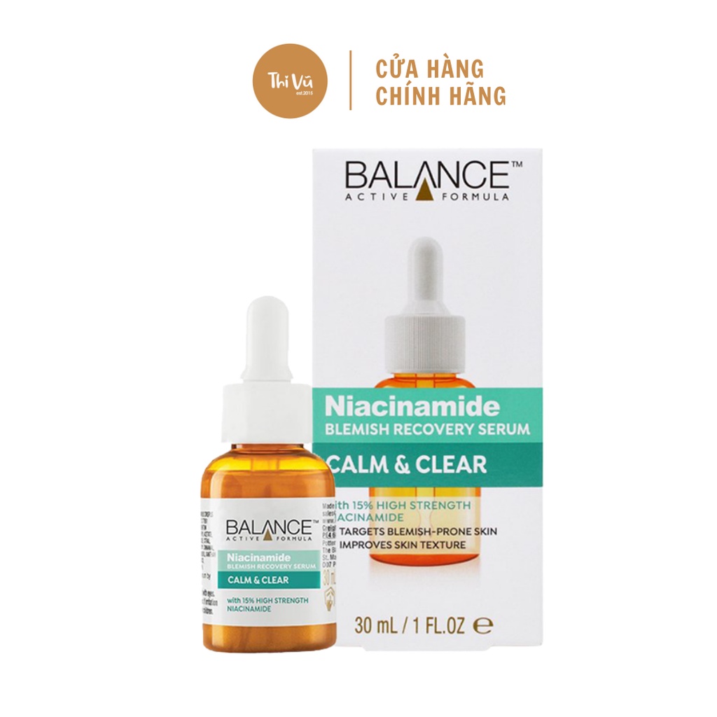 Serum Giảm Mụn, Mờ Thâm Niacinamide Blemish Recovery Calm & Clear 30ml - Thi Vũ