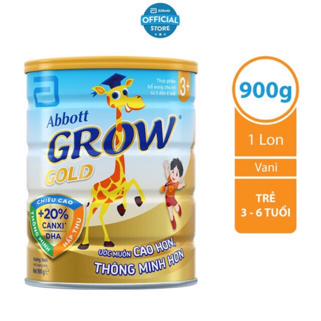 Tặng 1 bộ đồ chơi em bé - Combo 2 Lon Sữa bột Abbott Grow Gold 3+ lon 900g ( cho bé 3 - 6 tuổi) -HSD luôn mới