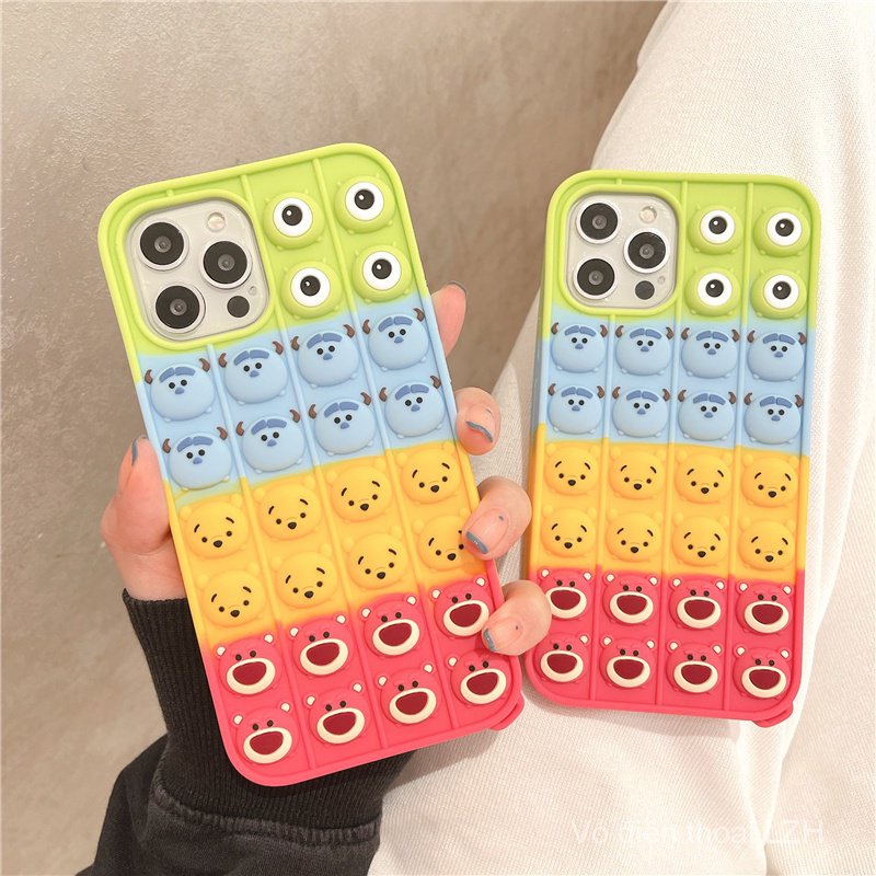 Ốp điện thoại họa tiết hoạt hình chống trầy dễ thương thích hợp cho IPHONE11 12PRO MAX I8 I7PLUS XR XS SE I13