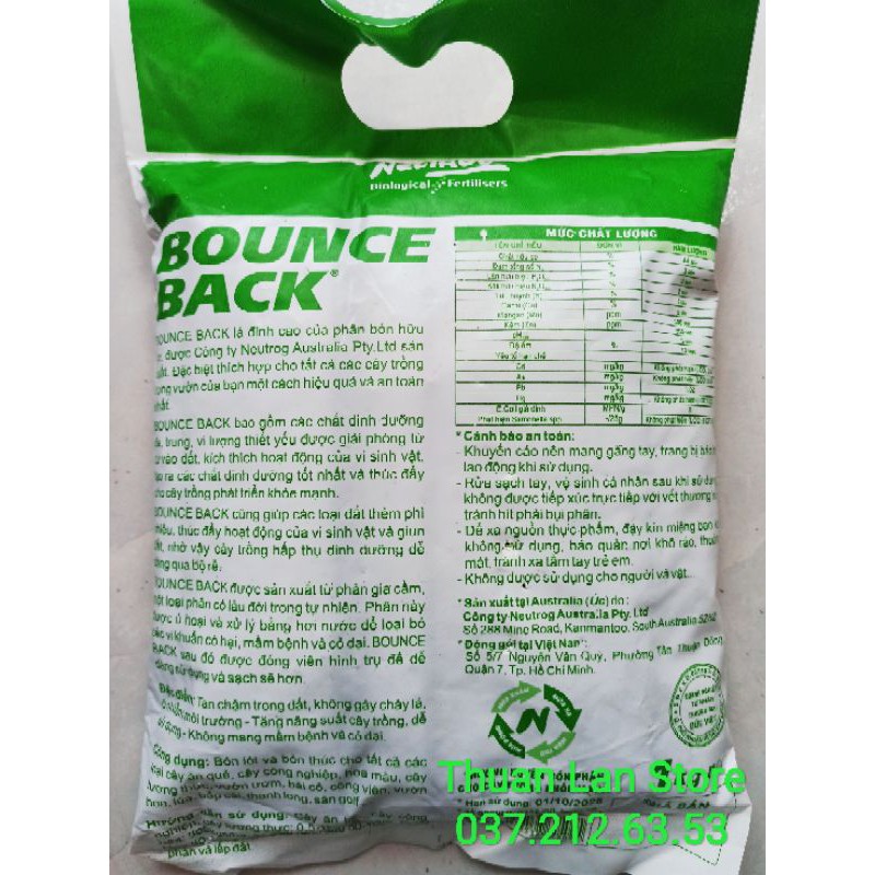 Phân Hữu Cơ Úc - Phân Bón Dạng Viên Đận Đặc BOUNCE BACK gói 1kg