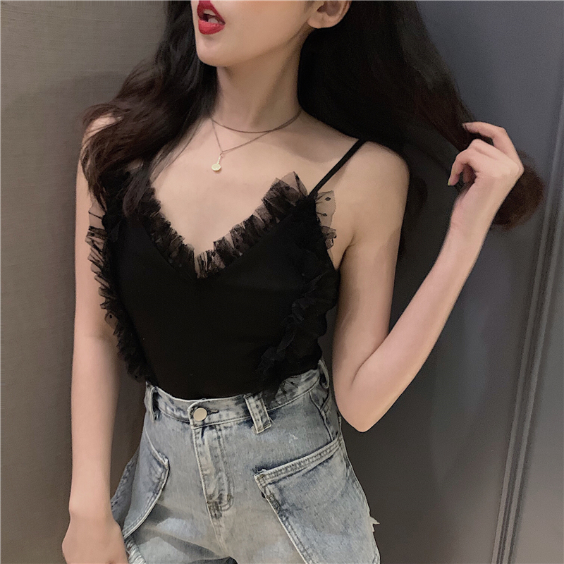 Áo kiểu crop top hai dây phong cách Hàn Quốc quyến rũ thời trang cho nữ