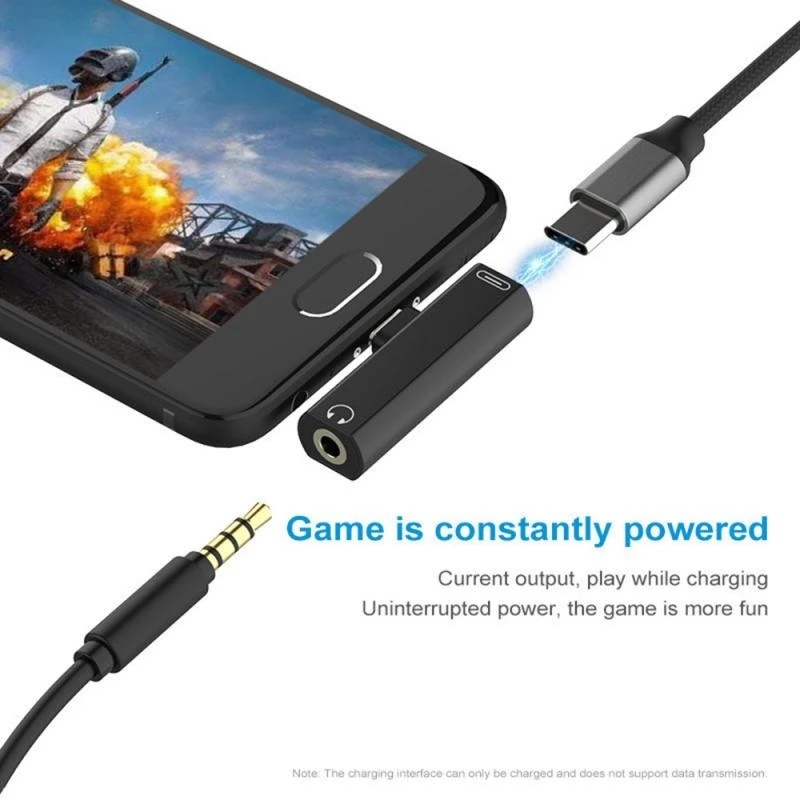 Đầu chuyển đổi 2 trong 1 USB C sang 3.5mm audio + type C sang 3.5mm