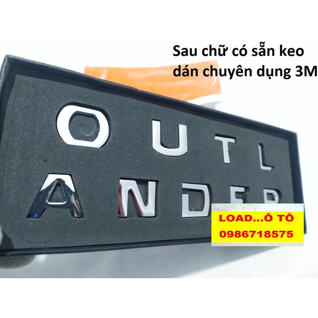 Chữ Inox OUTLANDER dán cabo Mẫu Inox 304 Cao Cấp Nhất Thị Trường