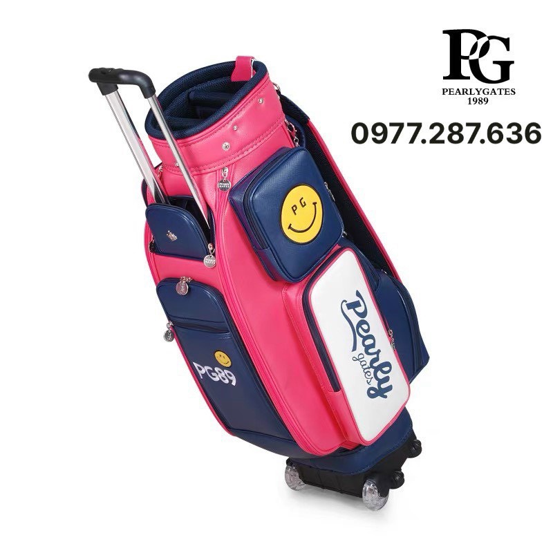 Túi đựng gậy golf Nữ PEARLY GATES có bánh xe da PU chống nước tốt - TGN011 [Golf_Star]