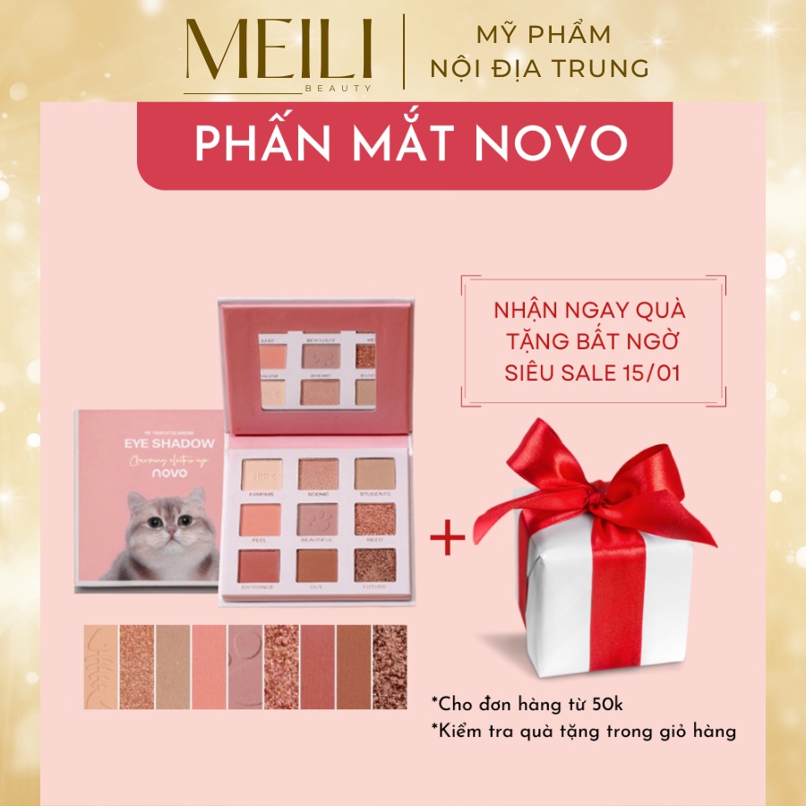 [HOT]Phấn Mắt Novo 9 Ô Nội Địa Trung  Lên Màu Chuẩn, Lâu Trôi, Chống Thấm Nước  - Meili Beauty