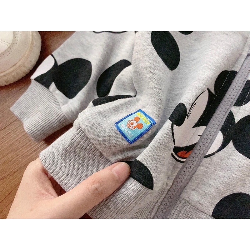 Set 3ct bộ nỉ Mickey kèm áo thun sz 0-9M