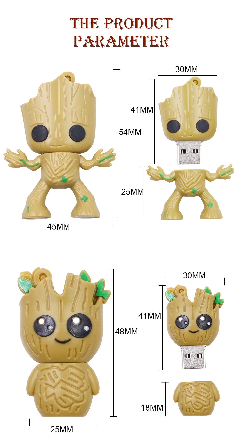 Usb 1tb Hình Nhân Vật Groot Dễ Thương