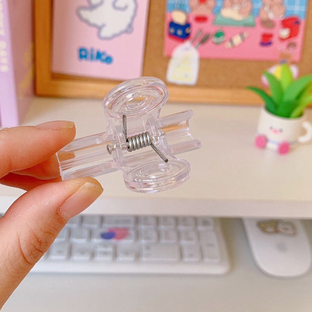 Cod Qipin Ins Transparent Clear Paper Clips Stationery Office Supplies Snacks Sealing Clip Home Tool