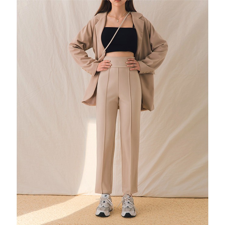 Quần ống đứng li trước cạp cao khó nhăn nữ Air Space 2031823011