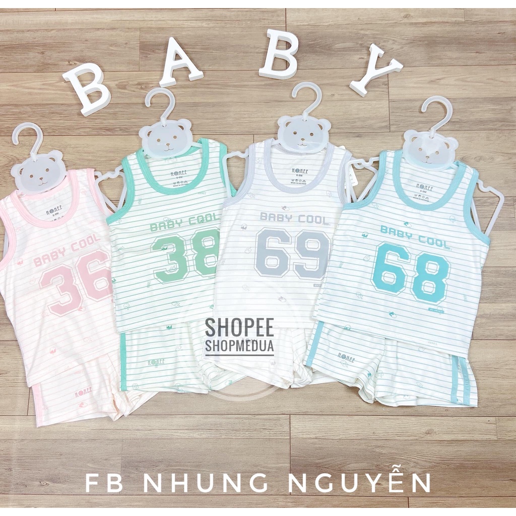 Bộ ba lỗ HRNEE vải sợi tre hè siêu mát bé trai bé gái cộc hè HNREE Việt nam