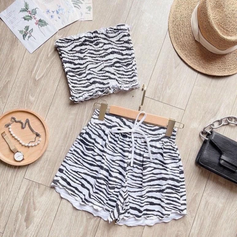bộ nữ bò sữa Croptop 🍓quần đùi bò sữa❤️set quần áo bò sữa ❤️bộ đồ mặc ở nhà.