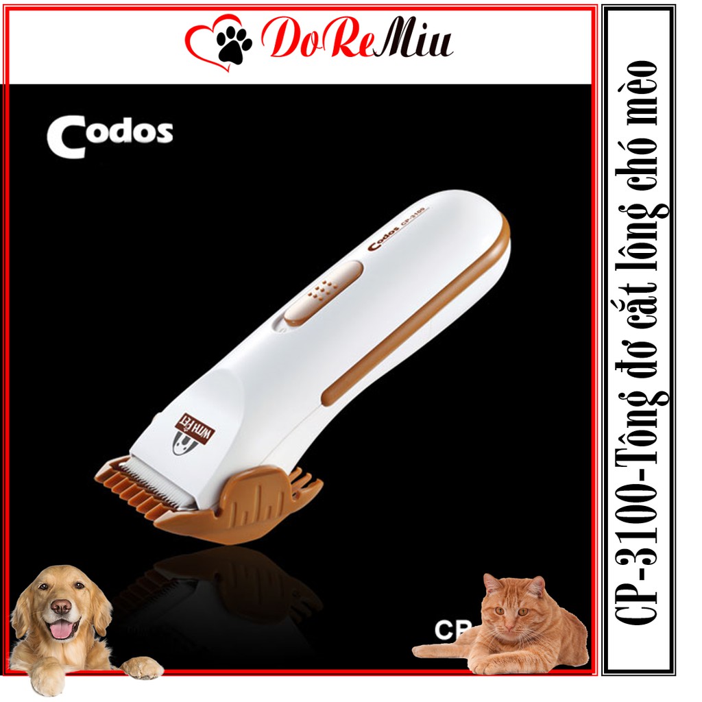 Doremiu- Tông đơ cắt lông chó mèo Codos CP-3100 (Chính hãng bảo hành 6 tháng) Kèm Pin không sạc