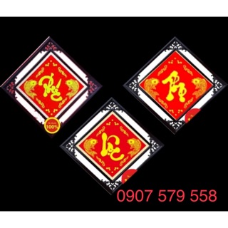 Tranh thêuchữ thập Phúc Lộc thọ 50x50x3 cm