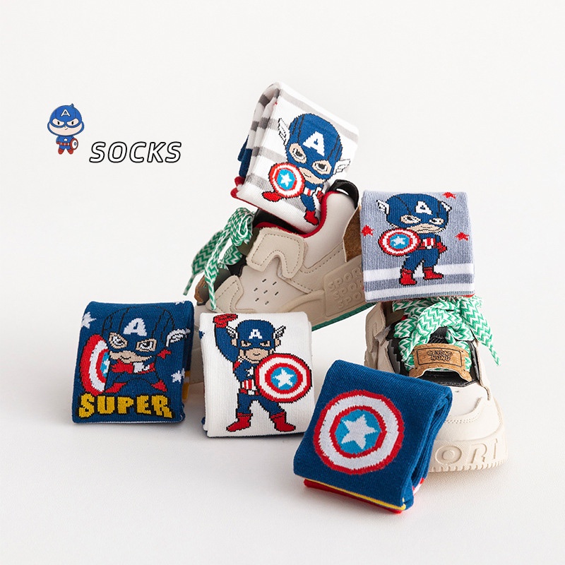 Tất cho bé trai bé gái DINOKING Set 5 đôi tất vớ cao cổ cho bé dày dặn giữ ấm chân mùa thu đông trẻ em 1 - 9 tuổi PK08