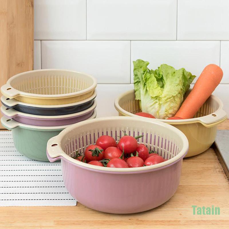 Rổ rửa trái cây và rau củ hai lớp có thể tháo rời