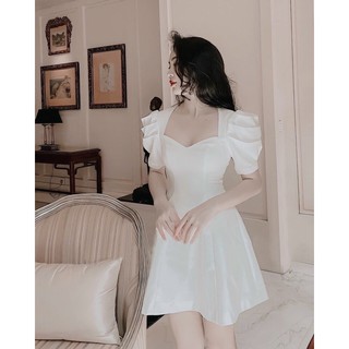 Likeher - đầm dự tiệc cưới tay phồng xếp ly có mút ngực d1