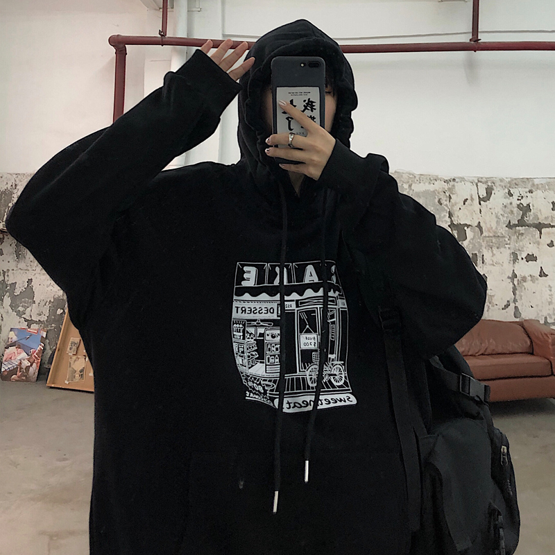 NRVP Áo sweater tay dài dáng rộng phong cách thu đông hợp thời trang cho nữ