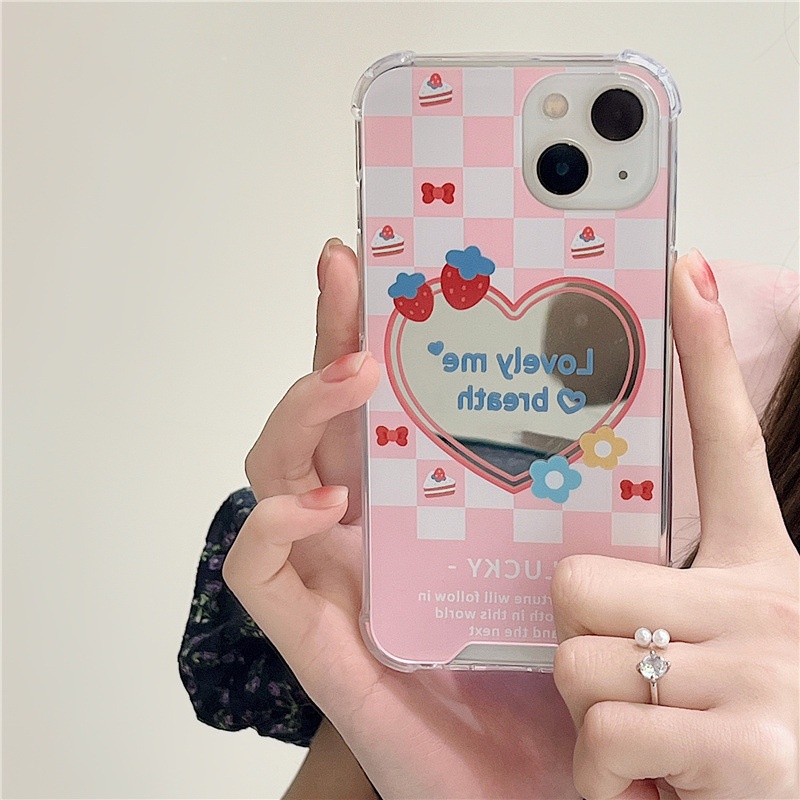 Ốp lưng iphone Ốp Điện Thoại Tráng Gương Họa Tiết Bánh Kem Cho Iphone 11Promax 14pro 6/6splus/7/7plus/8/8plus/x/xr/xs/11/14pro/13/pro/max/plus/promax Dinuo case