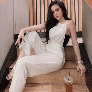 Set trang phục công sở hotgirl sexy quần dài ống rộng yếm 2 hai dây baggy áo thun cá tính trẻ trung đẹp giá rẻ teen