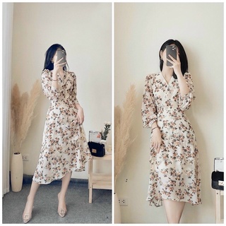Đầm suông 🌷Đầm suông cổ V nút bọc