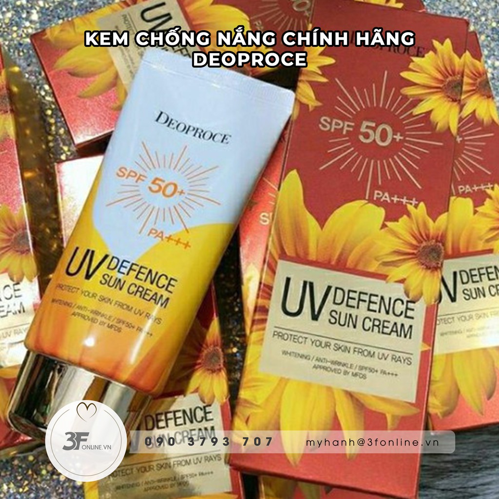 Kem Chống Nắng Tăng Cường Dưỡng Ẩm Deoproce UV Defence Sun Cream SPF50+/PA+++ 70g