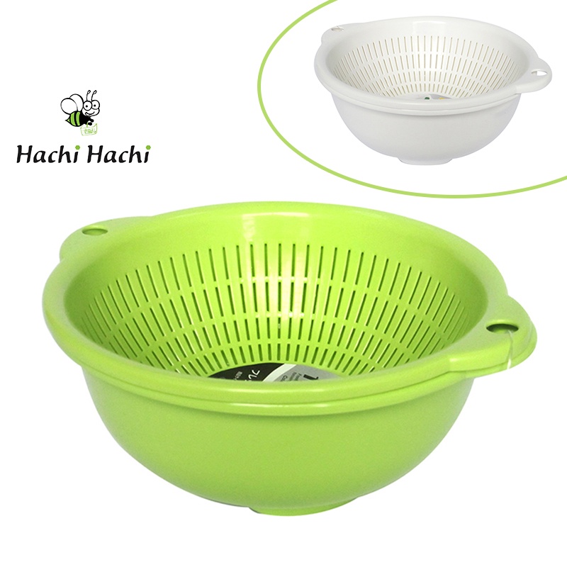 Thau rổ nhựa 1.1L Xanh lá/ Trắng - Hachi Hachi Japan Shop