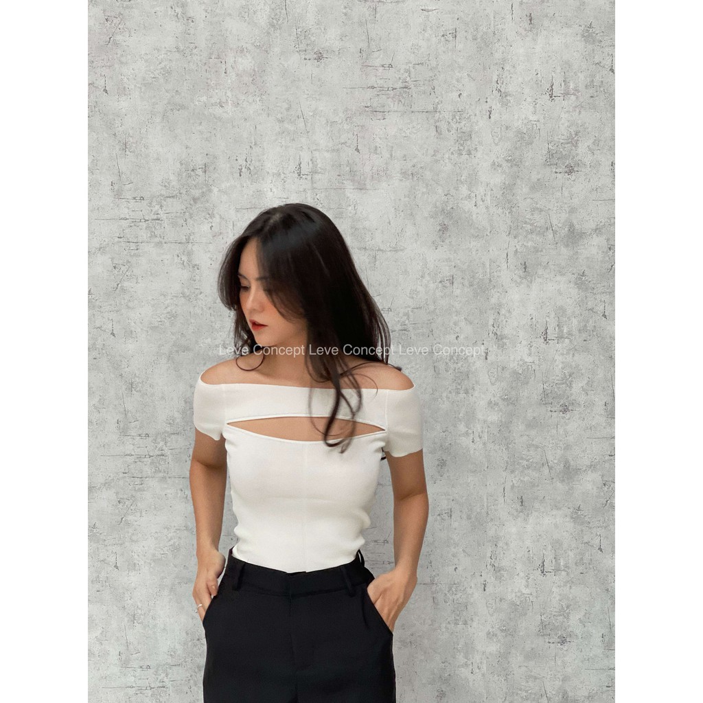 Leve Concept - Áo khoét ngực trơn cộc tay Valerie Top | BigBuy360 - bigbuy360.vn