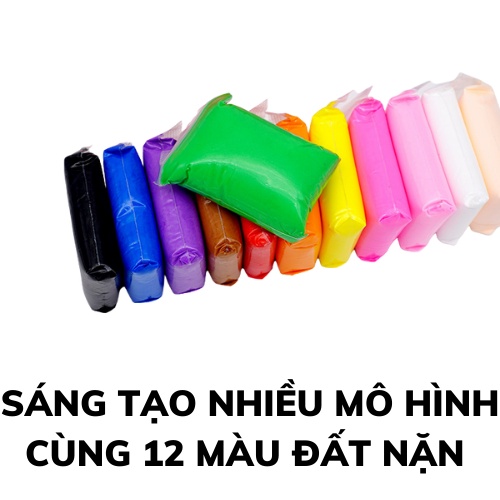 Đồ chơi đất nặn an toàn cho bé, đồ chơi tạo hình bằng đất nặn siêu nhẹ 12 màu an toàn cho trẻ nhỏ