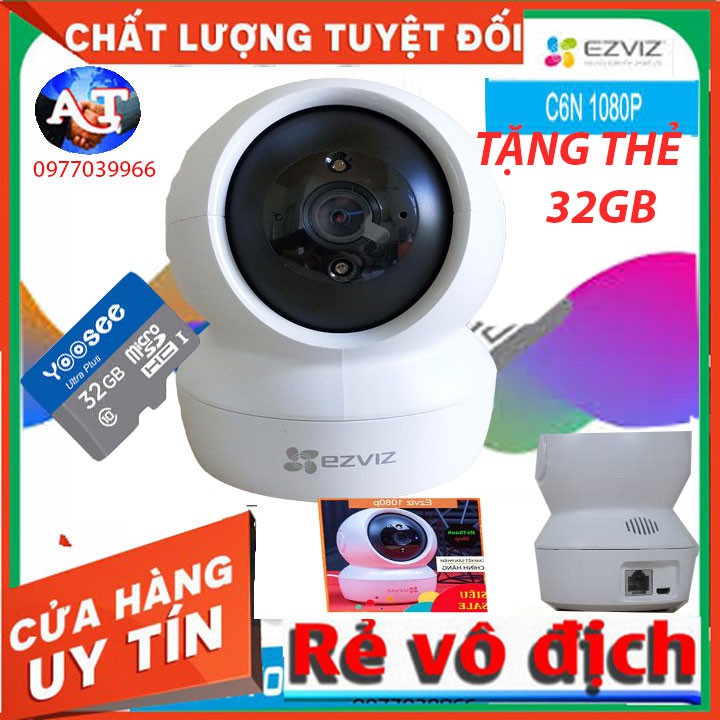 [kèm thẻ 64gb 32GB] camera Camera wifi Ezviz C6N 1080p(2M) - Hàng chính hãng