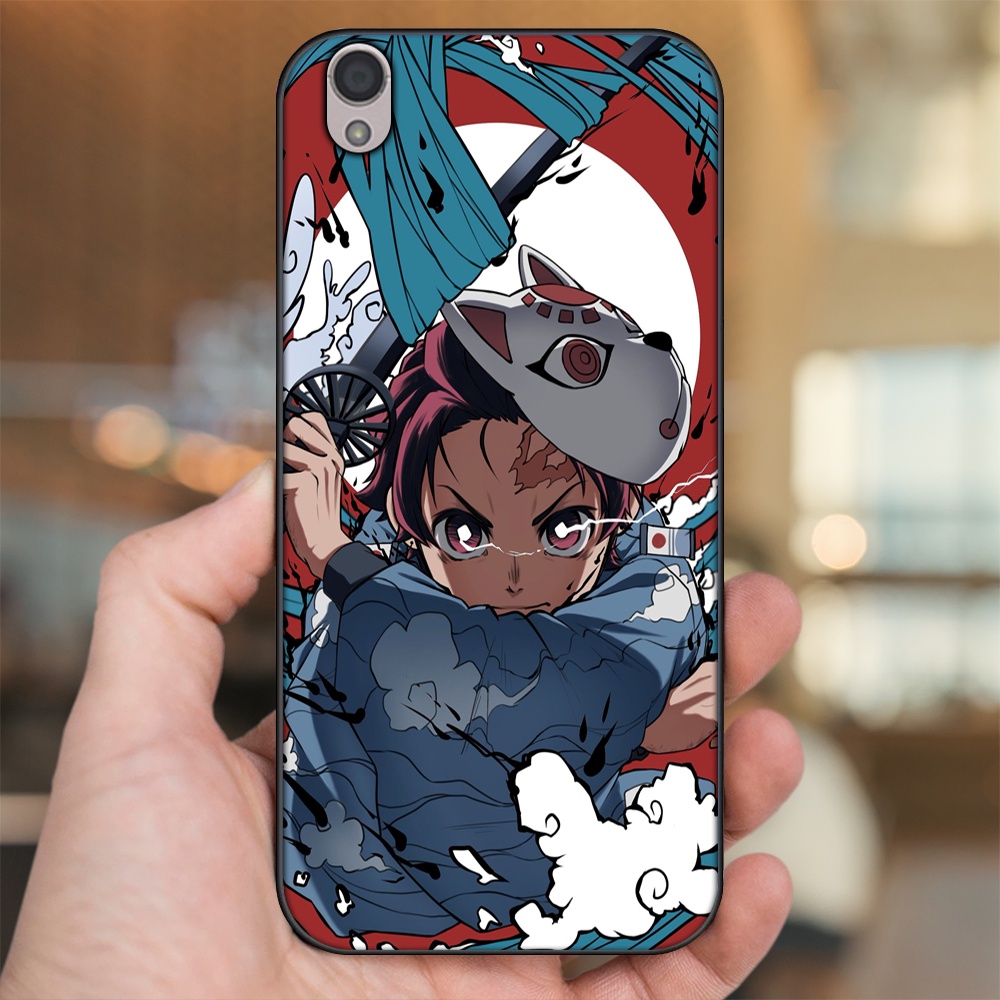 Ốp lưng Oppo A37 Neo 9, F1 Plus viền đen in hình Tanjiro Kimetsu No Yaiba