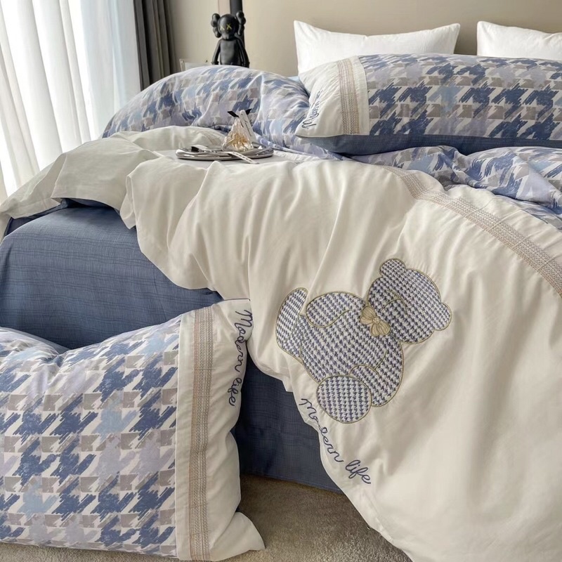 Lụa Modern Bear chăn chần hè thông minh hoạ tiết trẻ trung