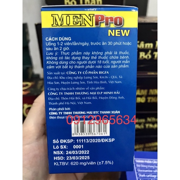 Viên uống Menpro New hỗ trợ tăng cường sức khoẻ cho phái mạnh 30 viên chính hãng
