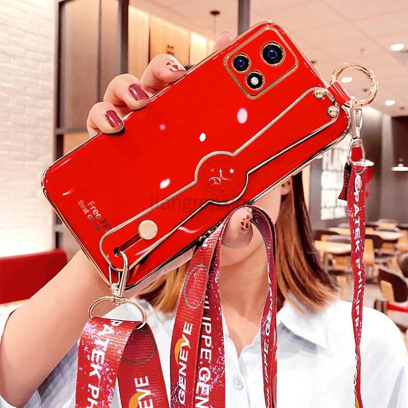 Ốp lưng vivo v20 v20 se v20 pro v21 v21e v23 v23e Ốp Điện Thoại Mềm Đính Đá Giả Có Dây Đeo Cổ Cho vivo v20 v20 se v20 pro v21 v21e v23 v23e