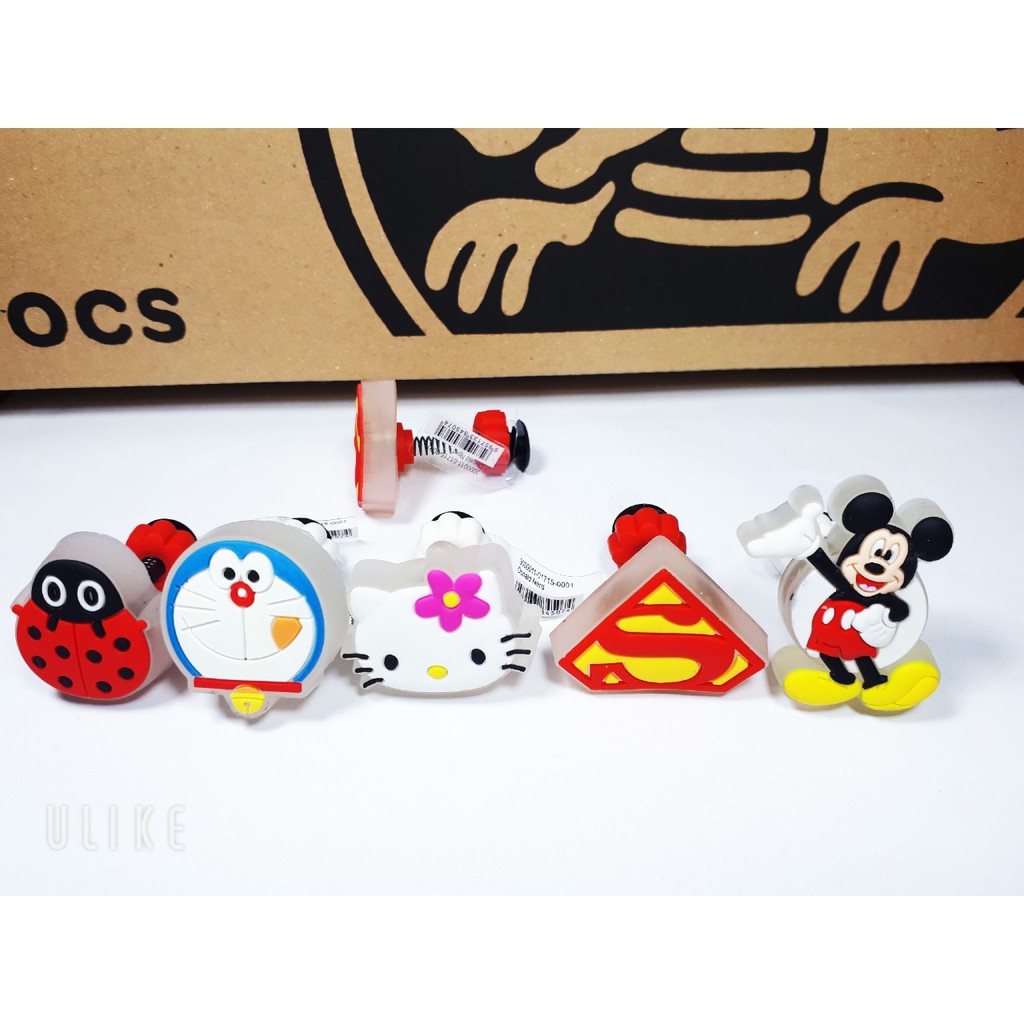 Nút Cài Dép Sục Jibbitz Charm ĐÈN 3D - Icon - Sticker Gắn Dép Satihu, Dép Cá Sấu ĐÈN (CÓ LÒ XO)